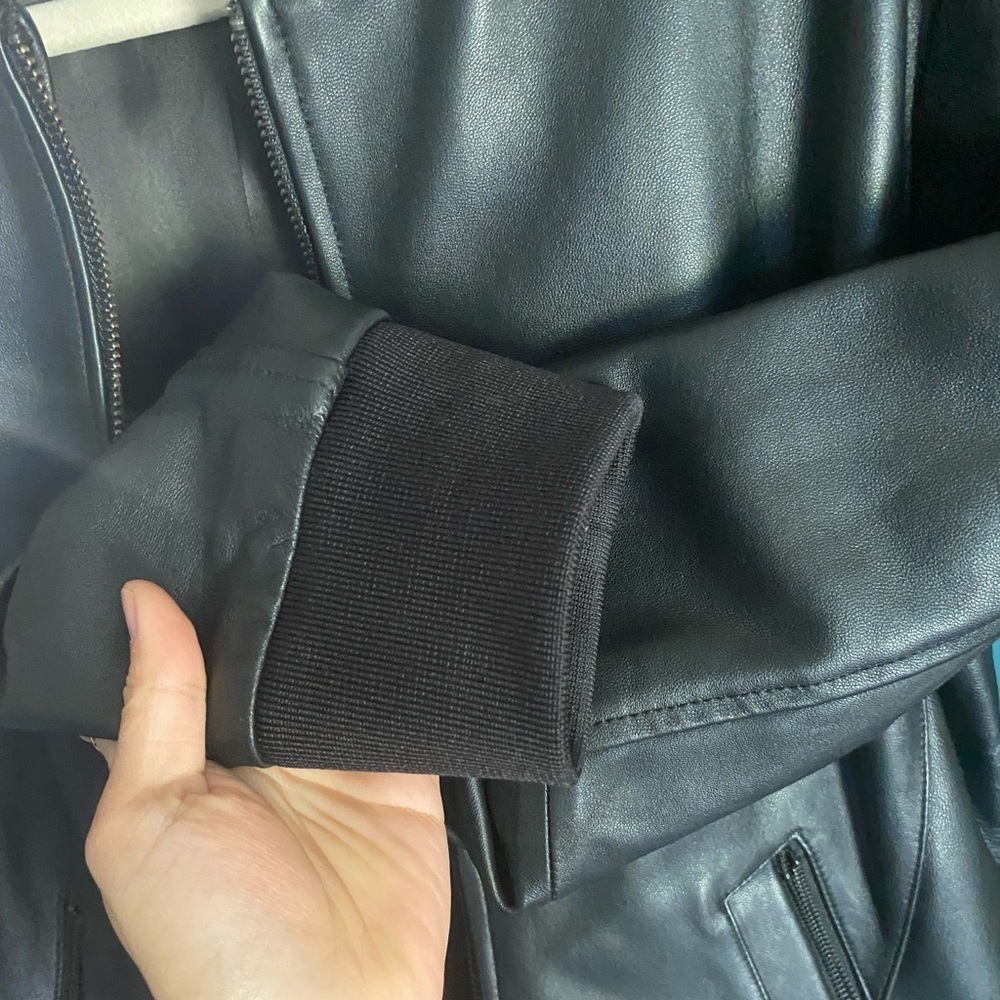 Jack Jones Mens Black Leather Jacket Genuine Buttery Leather Soft Motorcycle S - Picture 8 of 9